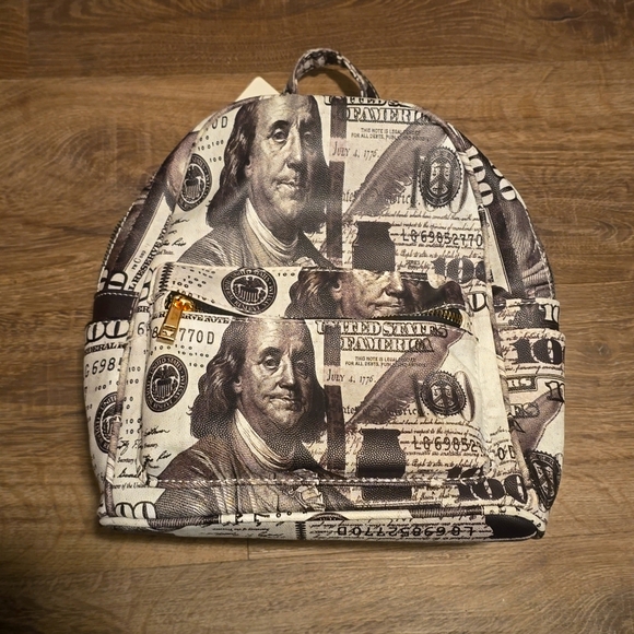 Caleesa Handbags - Hundred Dollar Bill style Mini Backpack